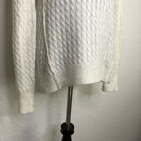 ATM cream gray cable knit wool mohair blend sweater size Small - Picture 3 of 14